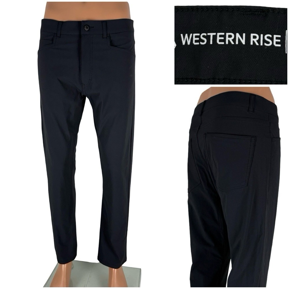 Western Rise Mens 32 X 30 Pants Evolution Black Hiking Nylon Lightweight EUC